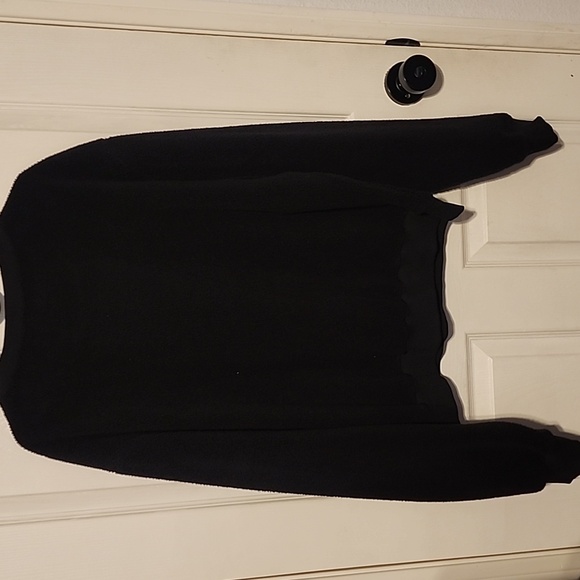 GOOD AMERICAN Sherpa Fleece Cozy Boyfriend Sweatshirt Black Sz3 - Picture 4 of 4